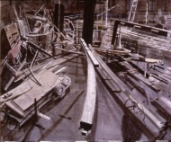 organ bits (St Mary in the Castle) (watercolour) 81x97cm