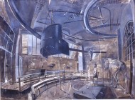 Copenhagen (in the RA life room) (gouache) 114x140cm